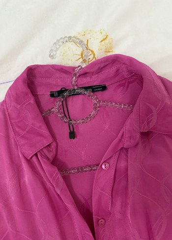 Pembe Düğmeli Kadın Gömlek - Görsel 2