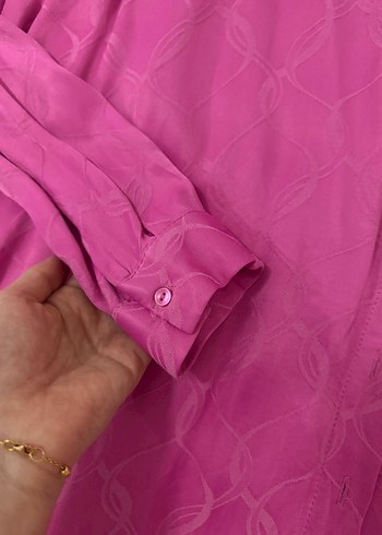 Pembe Düğmeli Kadın Gömlek - Görsel 5