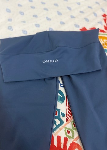 OYSHO Kadın Mavi Uzun Tayt Velcro Detaylı - Görsel 3