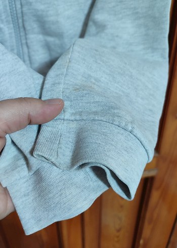 10 Yaş Beden gri Renk Gri Kapüşonlu Erkek Çocuk Sweatshirt
