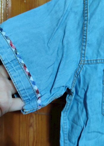 Diğer Erkek Çocuk Kısa Kollu Mavi Denim Gömlek
