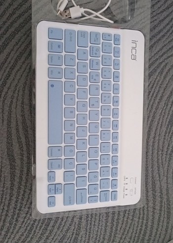 Inca Mavi Kablosuz Klavye ve şarj kablosu - Görsel 3