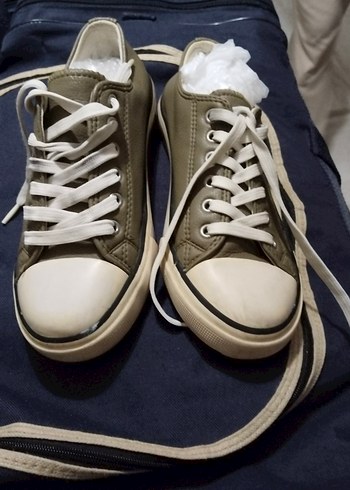 Diğer Bej yeşil tonlarinda Bağcıklı Kadın Sneakers