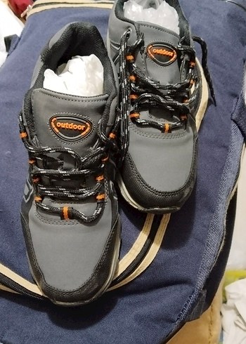 Gri Outdoor Erkek Spor Ayakkabı Velcro