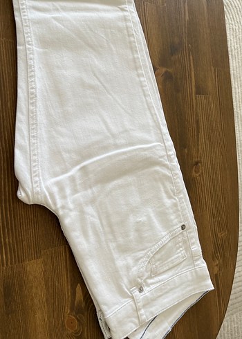 Beyaz Regular Fit Kadın Kot Pantolon - Görsel 4