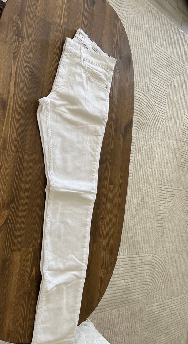 Beyaz Regular Fit Kadın Kot Pantolon - Görsel 2