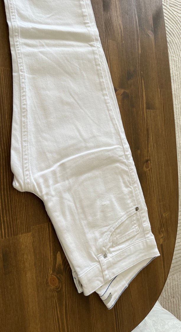 Beyaz Regular Fit Kadın Kot Pantolon - Görsel 4