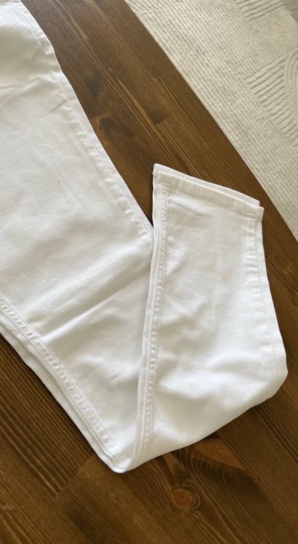 Beyaz Regular Fit Kadın Kot Pantolon - Görsel 3