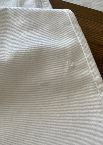 Düğmeli Beyaz Kadın Kot Pantolon - Görsel 5