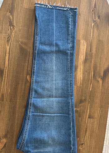 Mavi düğmeli Fit Kadın Denim Pantolon - Görsel 6