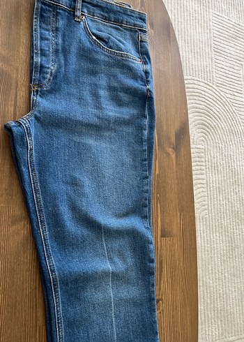 Mavi Desenli Düğmeli Zara Kadın Kot Pantolon - Görsel 2