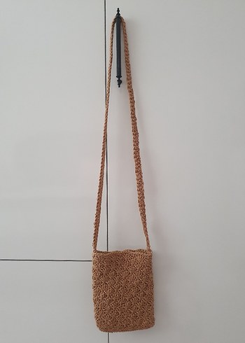 Beden çeşitli Renk Bej Örgü Bohem Kadın Çanta genişlik 15 cm uzunluk 19 cm
