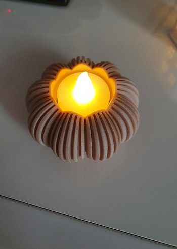 Bej Renkli Dekoratif LED Mum istenilen renk yapılır - Görsel 2