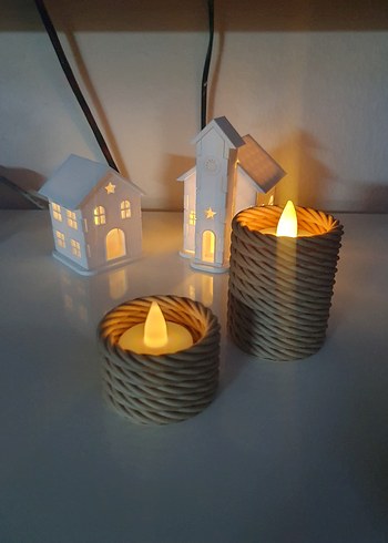 Bej Renkli Dekoratif LED Mum istenilen renk yapılır - Görsel 5