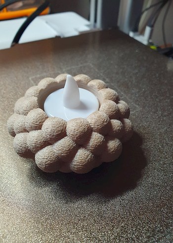 Bej Kabarcıklı Dekoratif Mumluk 3d tasarım - Görsel 4