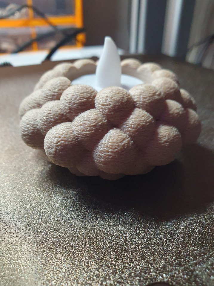 Bej Kabarcıklı Dekoratif Mumluk 3d tasarım - Görsel 3