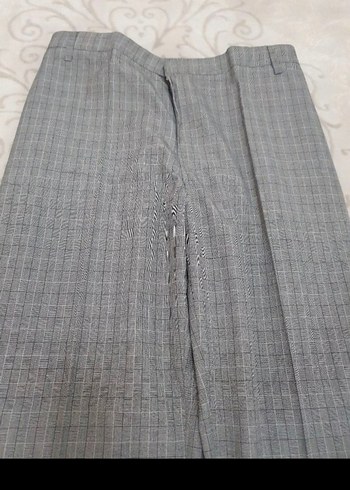 Gri Pilili Kadın Kumaş Pantolon - Görsel 2