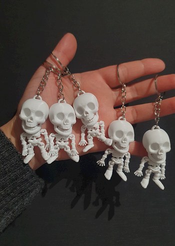 Beyaz Kafatası Anahtarlık - Gotik Stil - Görsel 3