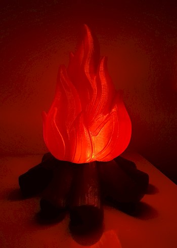 Kamp Ateşi Şeklinde Kırmızı Dekoratif Mum gece lambası - Görsel 3