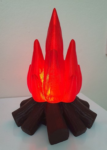 Kamp Ateşi Şeklinde Kırmızı Dekoratif Mum gece lambası - Görsel 4