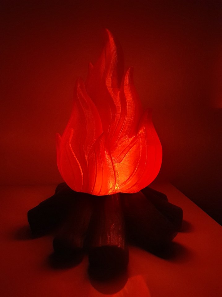 Kamp Ateşi Şeklinde Kırmızı Dekoratif Mum gece lambası - Görsel 3