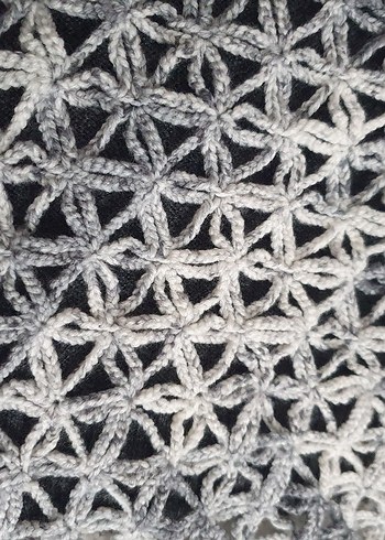 Gri Örgü Kadın Şal el örgüsü - Görsel 2