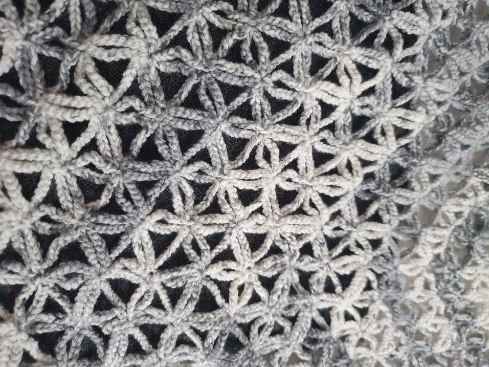 Gri Örgü Kadın Şal el örgüsü - Görsel 2