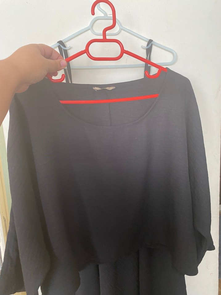 Siyah Uzun  Rahat Elbise - Görsel 3