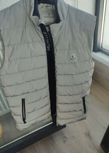 Moncler Gri Fermuarlı Erkek Yelek
