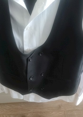 Zara Düğmeli Siyah Erkek Yelekli takım