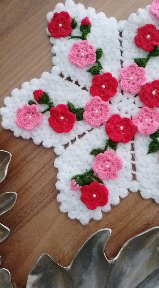 Çiçek Desenli çeyizlik banyo lifi - Görsel 3