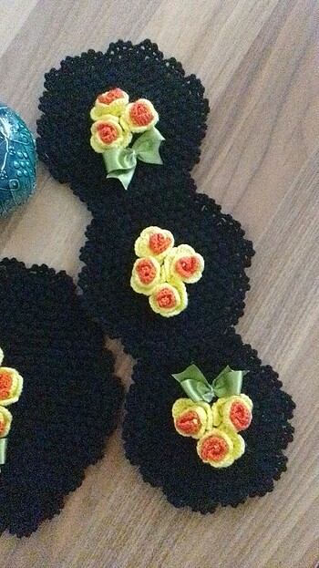 Katmer güllü ikili banyo lifi takımı. - Görsel 3