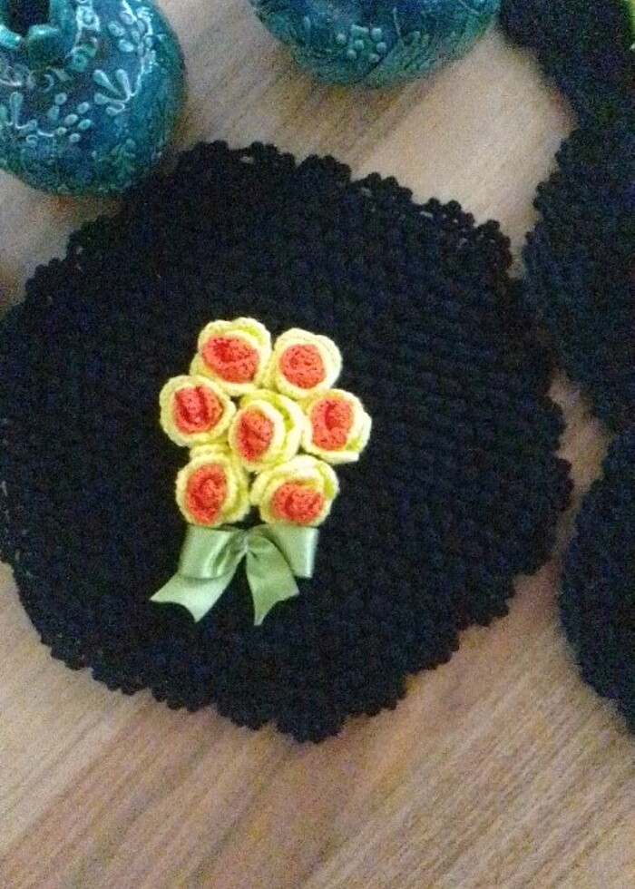 Katmer güllü ikili banyo lifi takımı. - Görsel 2