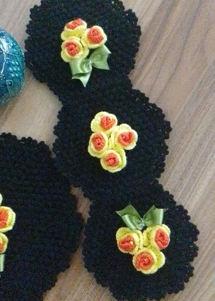 Katmer güllü ikili banyo lifi takımı. - Görsel 3