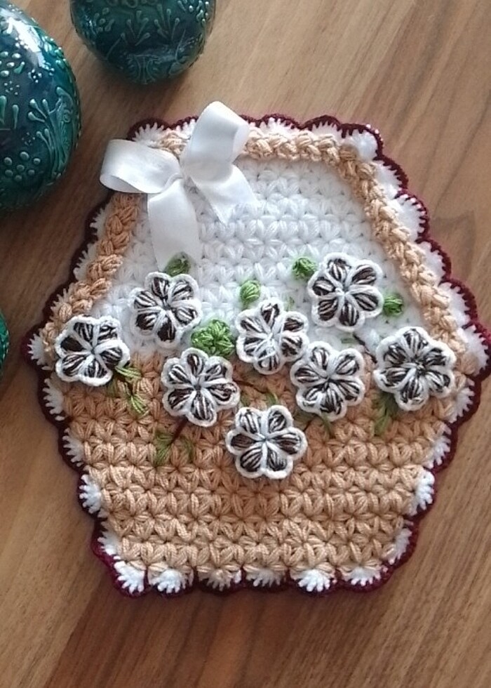 Çiçek sepeti banyo lifi  - Görsel 3