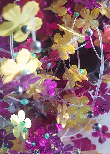 pullu vazolu çiçek el emeği - Görsel 3