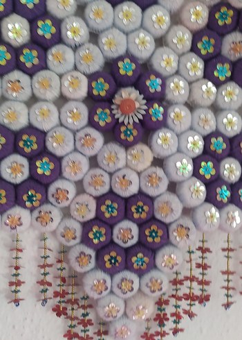 Çiçek Desenli Geleneksel El Sanatı duvar süsü - Görsel 2