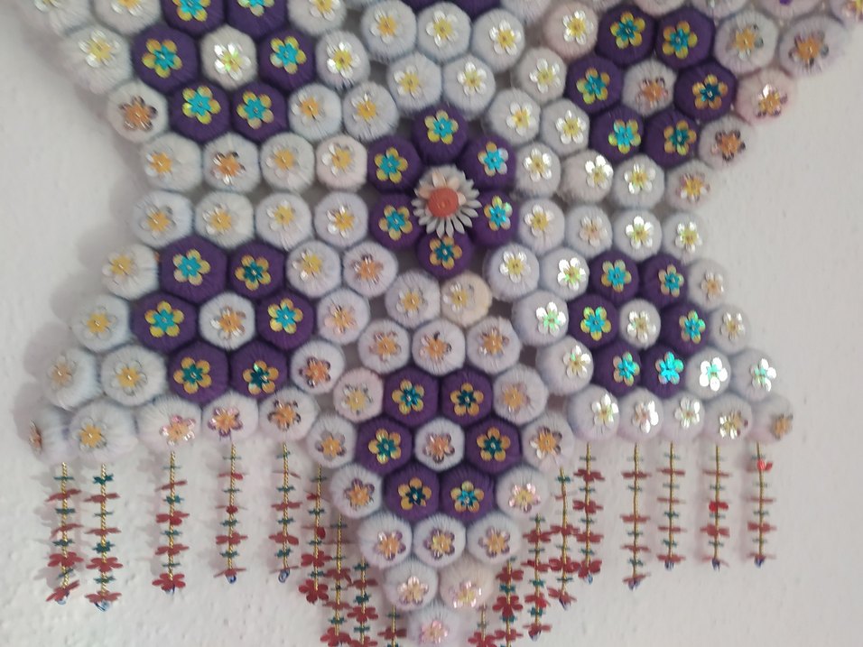 Çiçek Desenli Geleneksel El Sanatı duvar süsü - Görsel 2