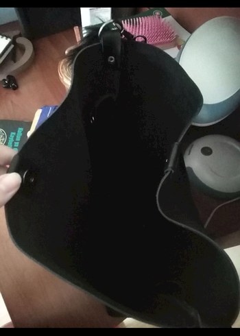 Siyah Deri Kadın Çanta Püsküllü - Görsel 2