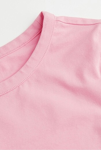 s Beden pembe Renk H&m pamuklu üst crop