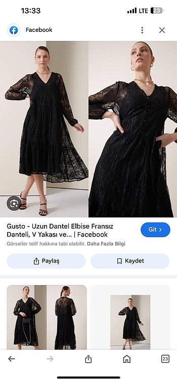 m Beden Gusto elbise