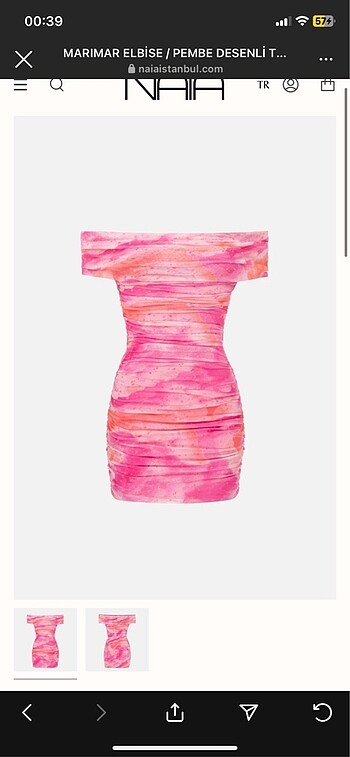 Diğer Naia Marimar Pembe Desenli Elbise