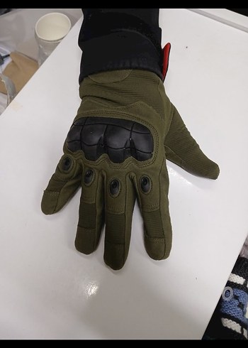 Erkek Kamuflaj Biker Eldiveni - Haki - Görsel 2