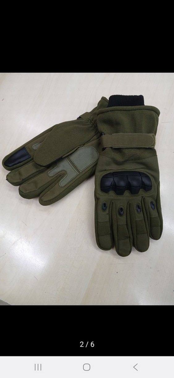 Erkek Kamuflaj Biker Eldiveni - Haki - Görsel 5