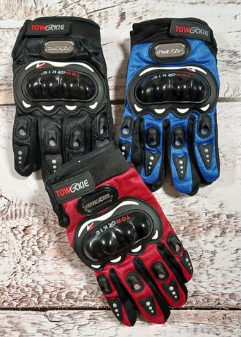 Kırmızı Desenli Biker Eldiveni - Görsel 5