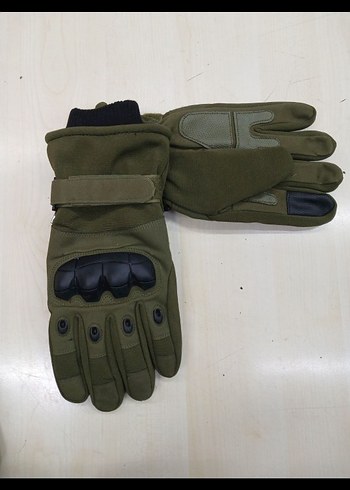 Yeşil Kamuflaj Biker Erkek Eldiveni - Görsel 3