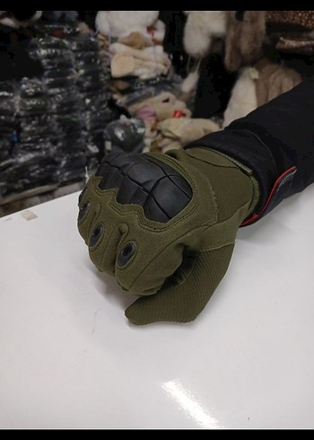 Yeşil Kamuflaj Biker Erkek Eldiveni - Görsel 9