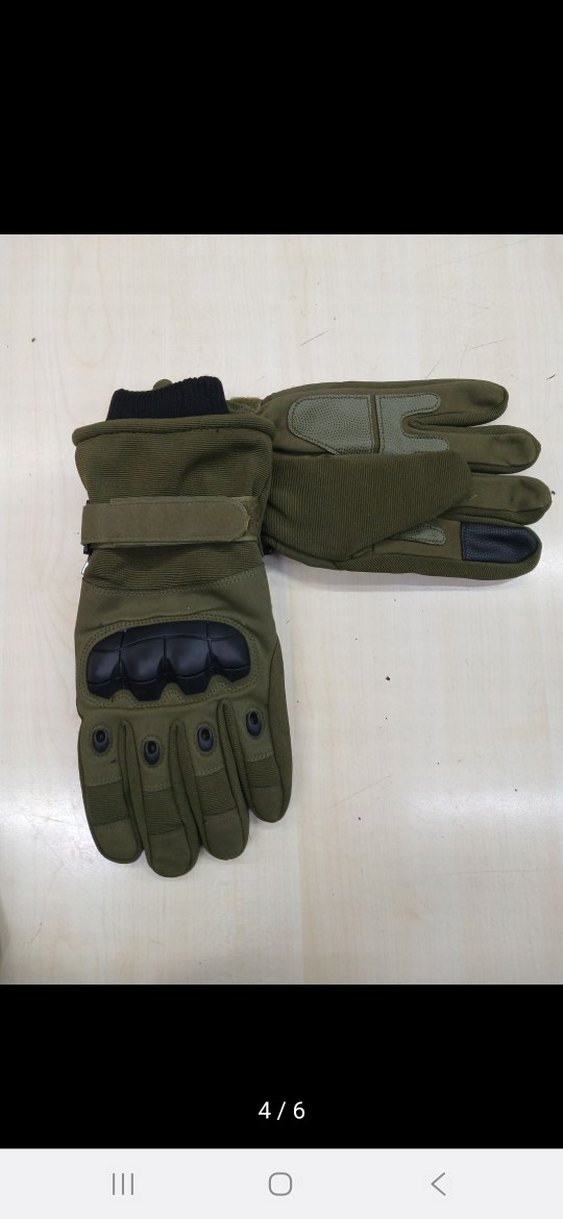 Yeşil Kamuflaj Biker Erkek Eldiveni - Görsel 3