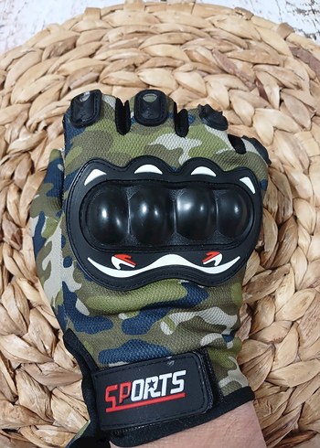 Kamuflaj Desenli Biker Eldiven - Görsel 5