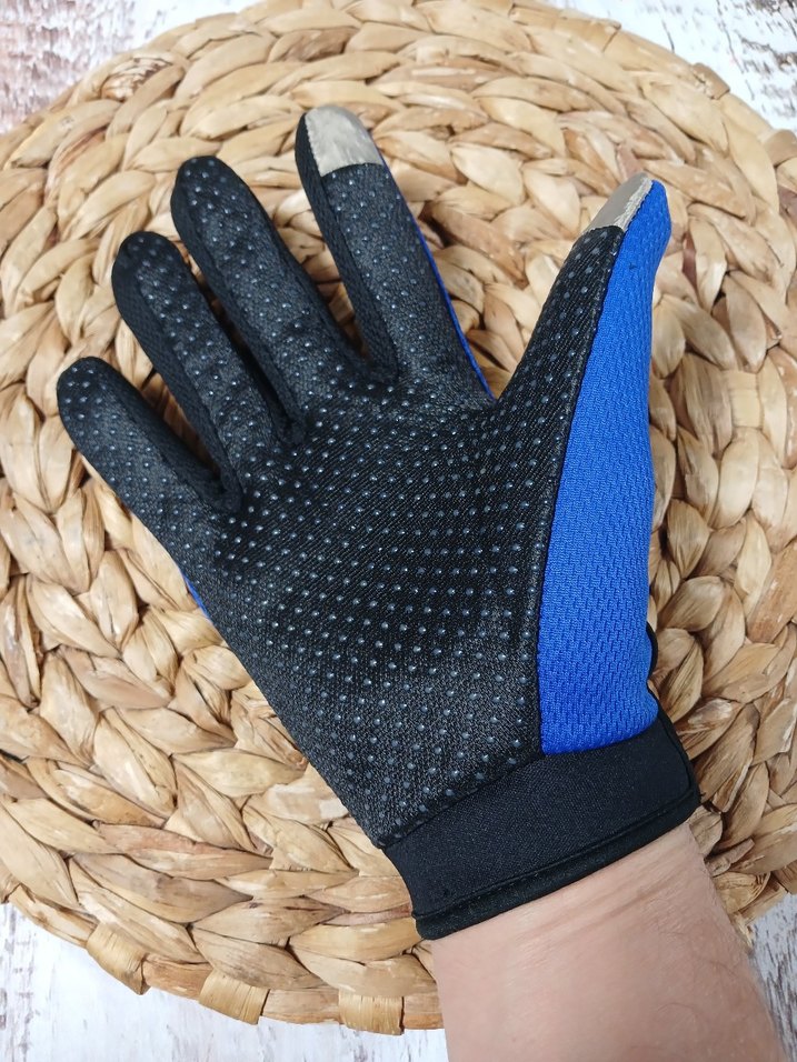 Mavi Biker Eldiveni, Yılan Desenli, Erkek - Görsel 2